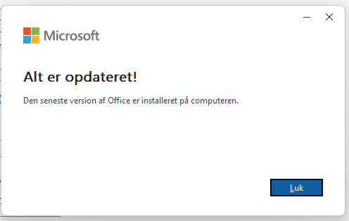 Opdatering af Microsoft Outlook